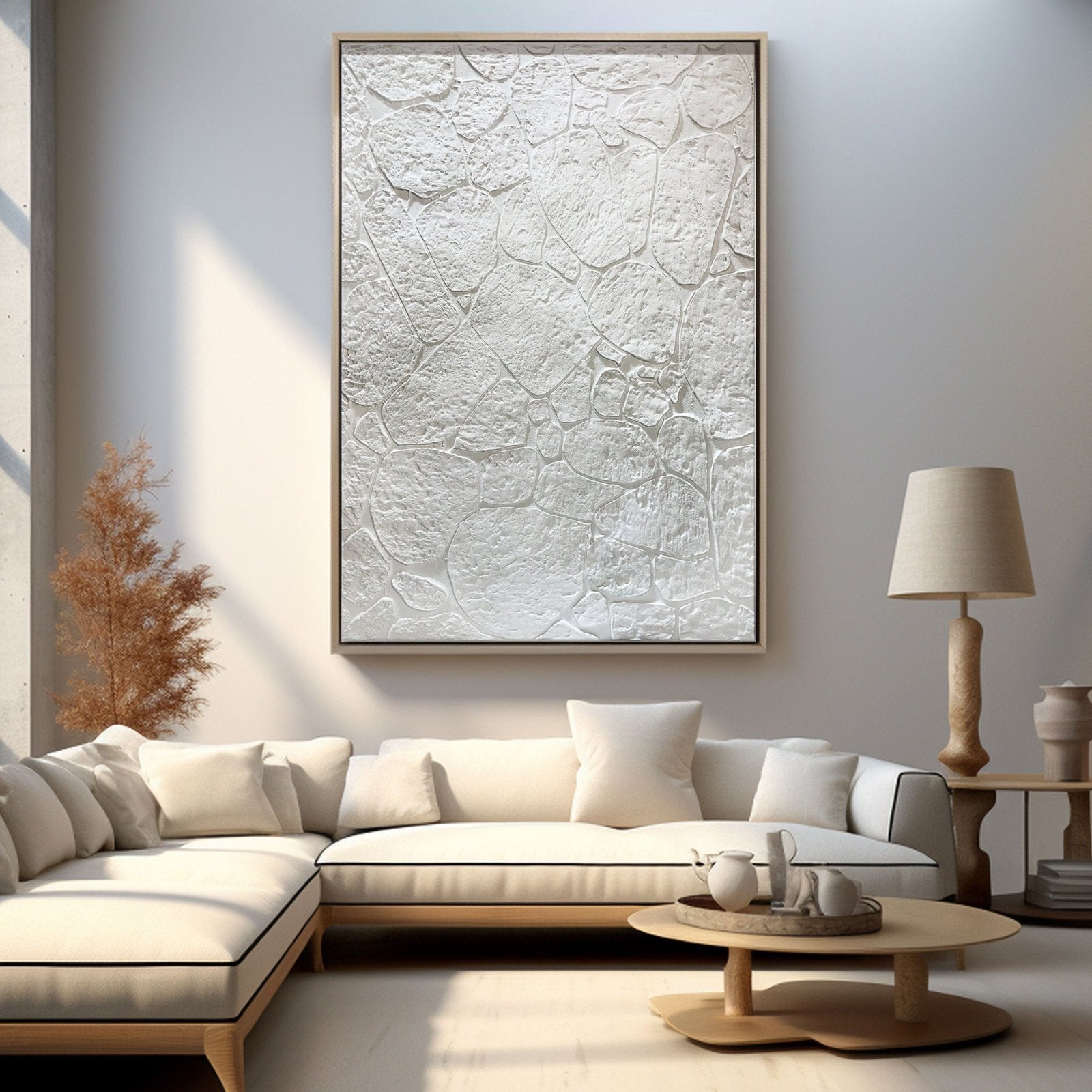 Wabi Sabi Painting "White Rocks“