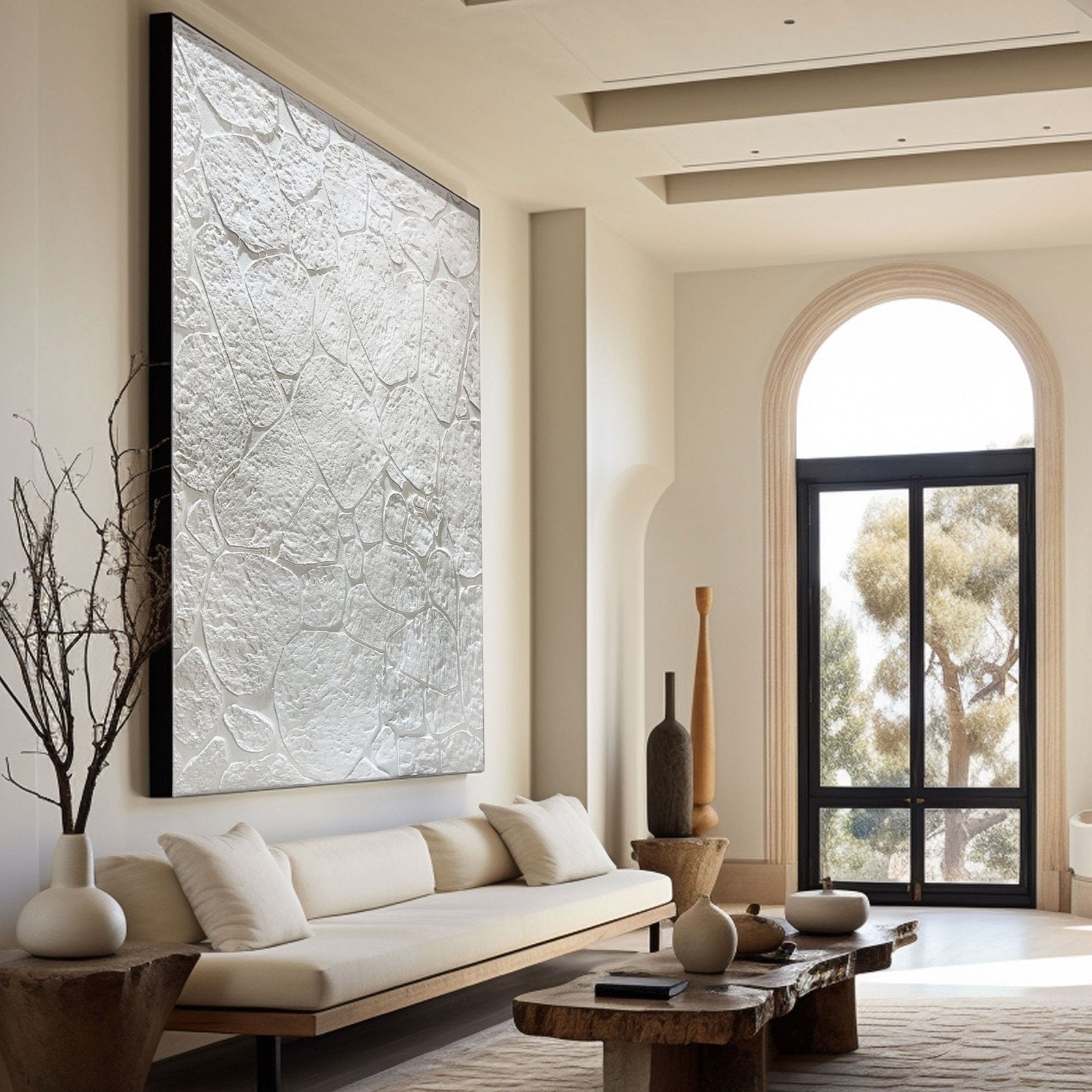 Wabi Sabi Painting "White Rocks“