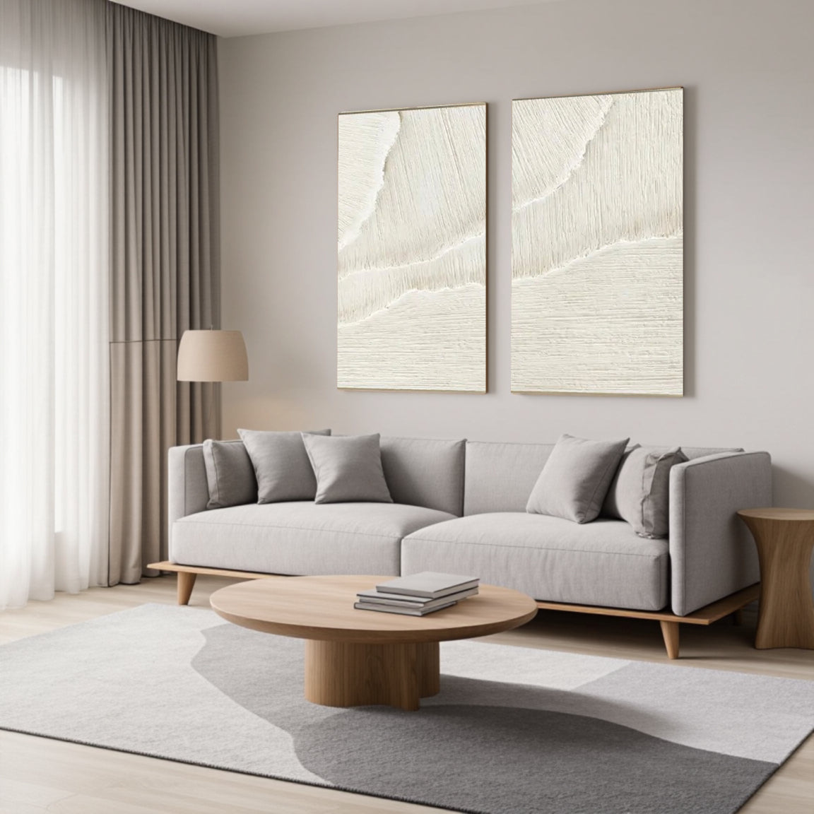 Plaster Art Minimalist Textured Paintings Set of 2 #MM056