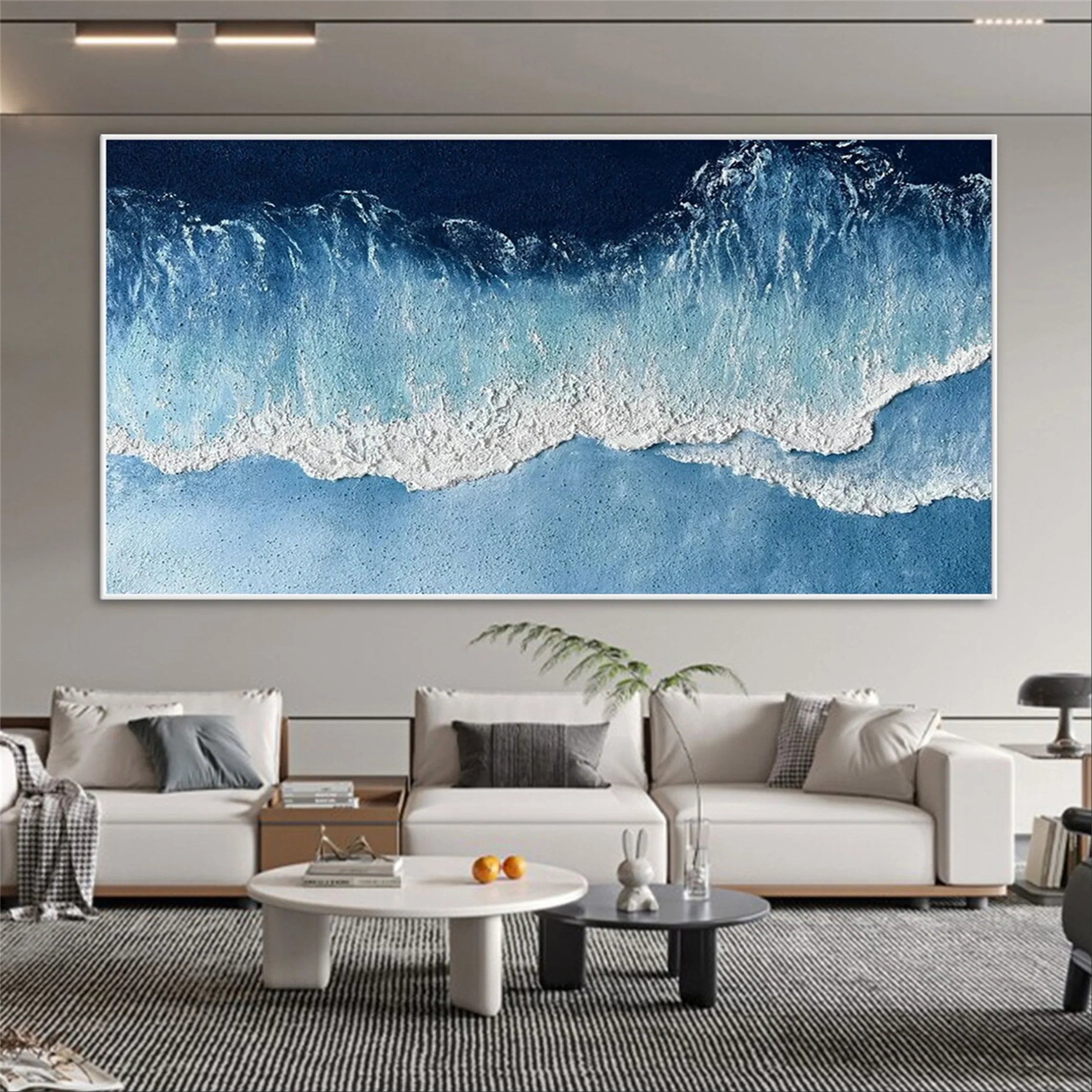 White Minimalist Textured Painting Canvas #MM193