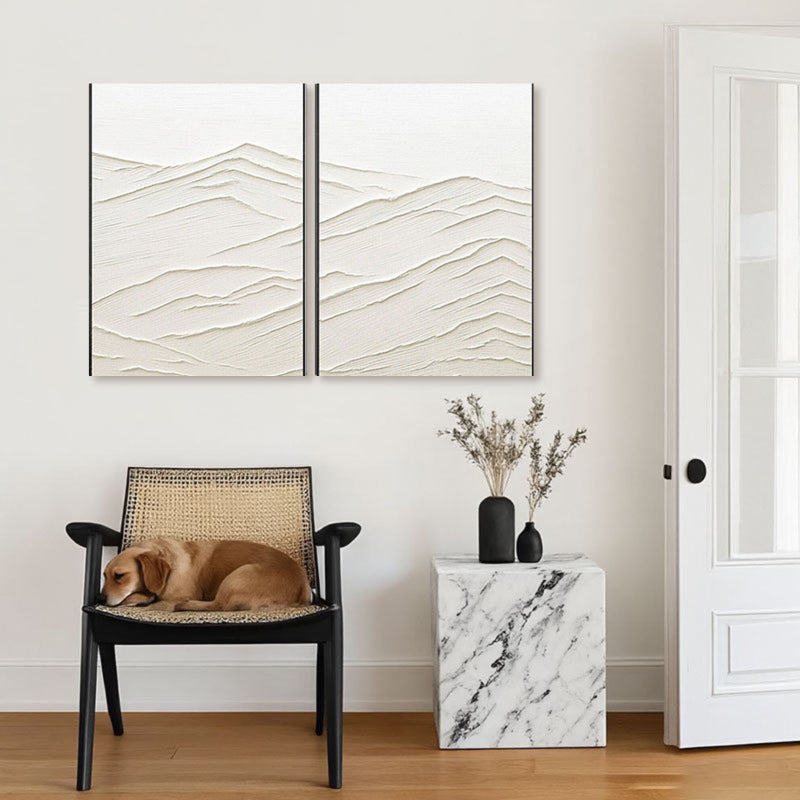 Plaster Art Minimalist Textured Paintings Set of 2 #MM079