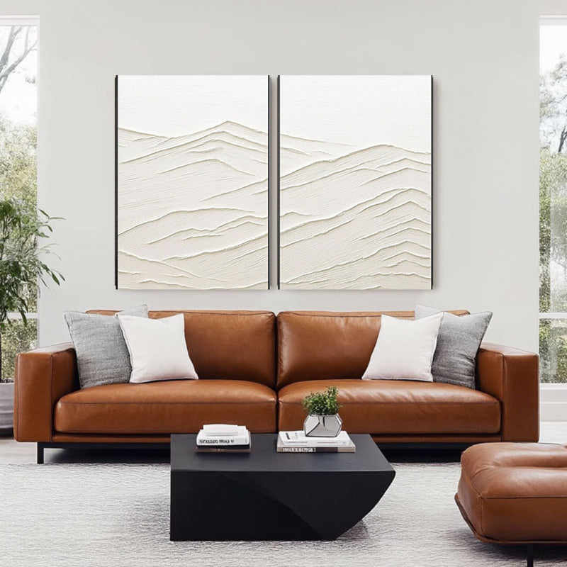 Plaster Art Minimalist Textured Paintings Set of 2 #MM079