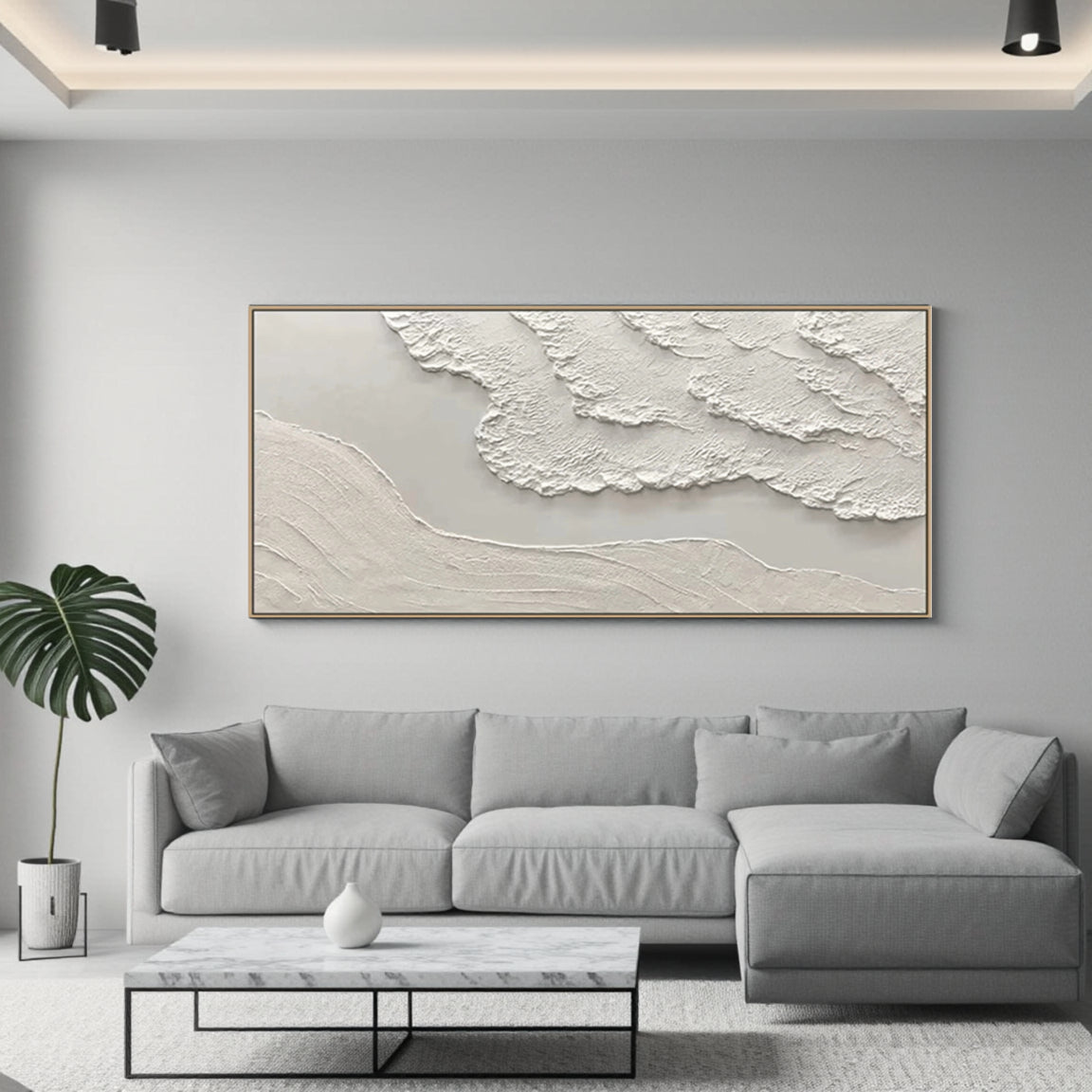 Beige Minimalist Textured Wall Art #MM103