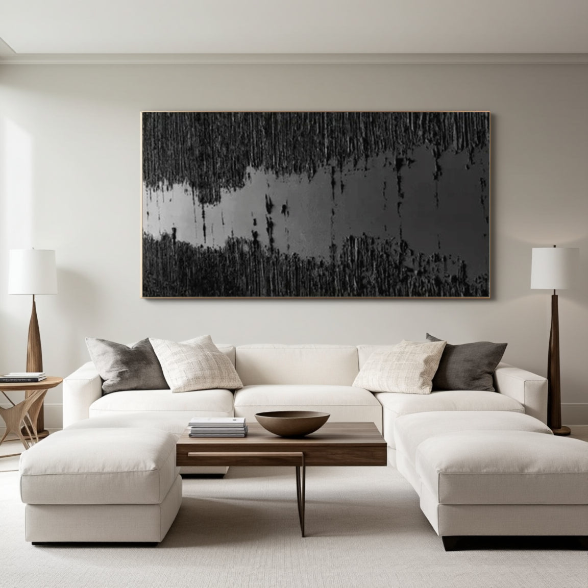 Black Minimalist Textured Painting #MZ014