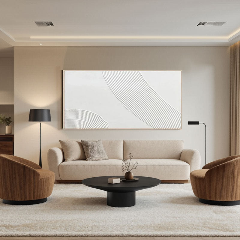 White Minimalist Textured Painting Canvas #MM204