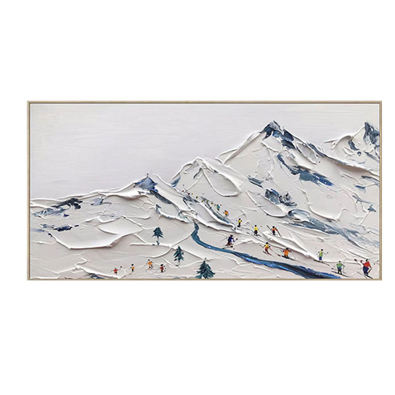 Skiing Sport Art Textured Painting Canvas #MM226