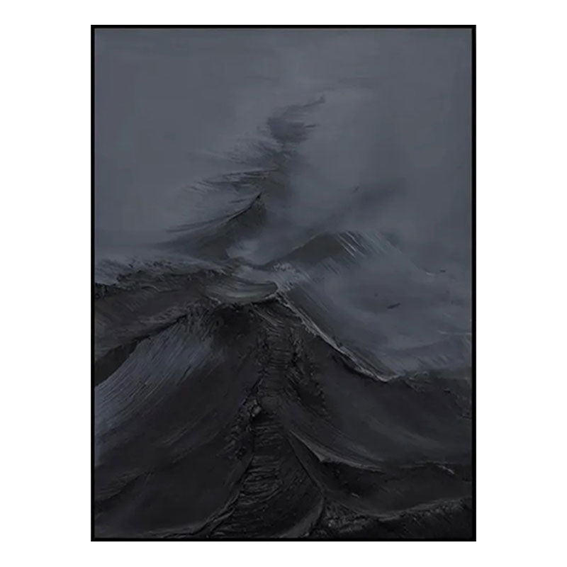 Black Minimalist Textured Painting #MZ143