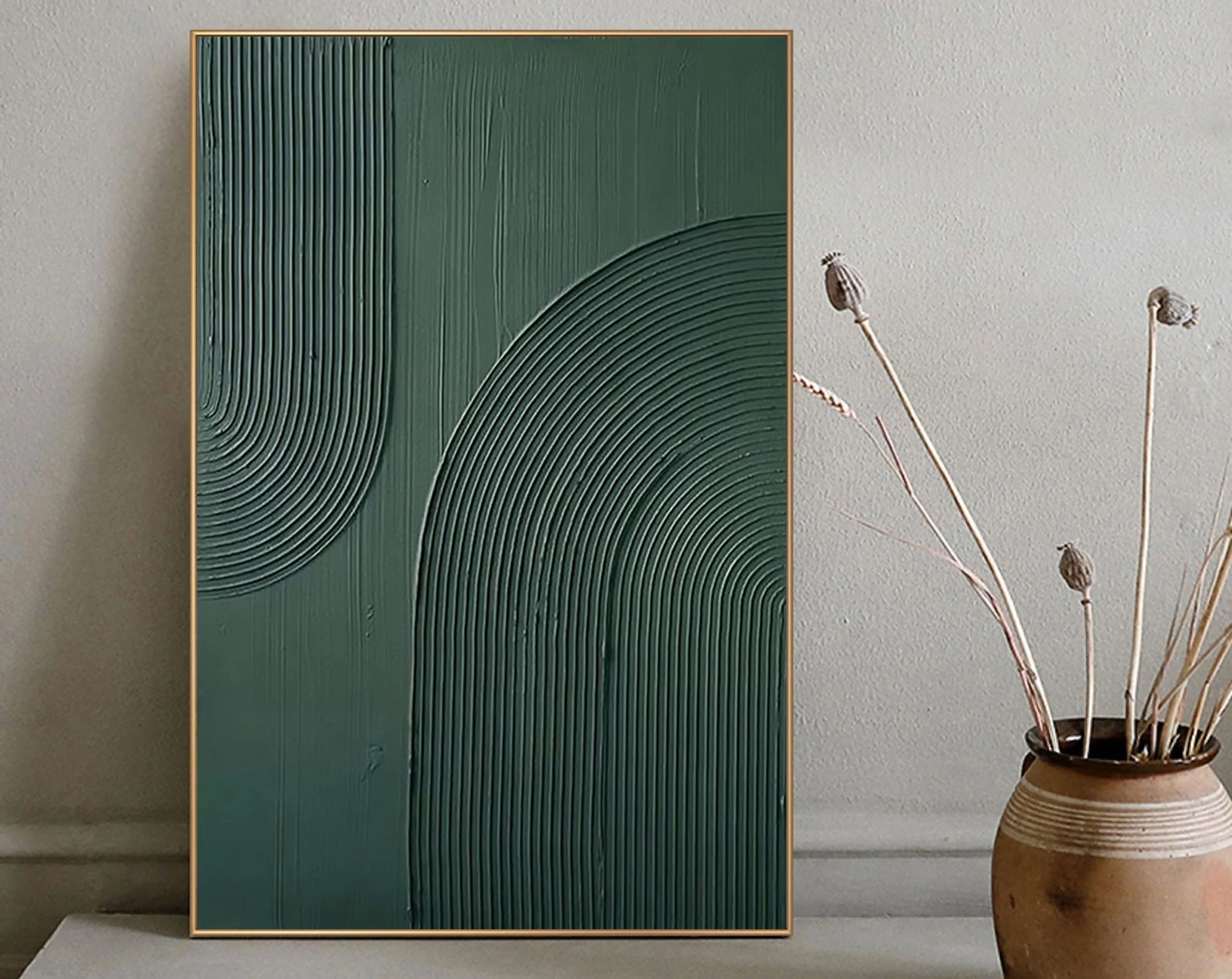 Black Minimalist Textured Painting Canvas #MZ029