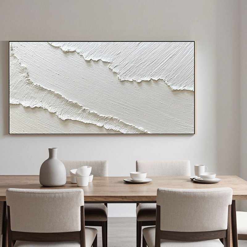 White Minimalist Textured Painting Canvas #MM193