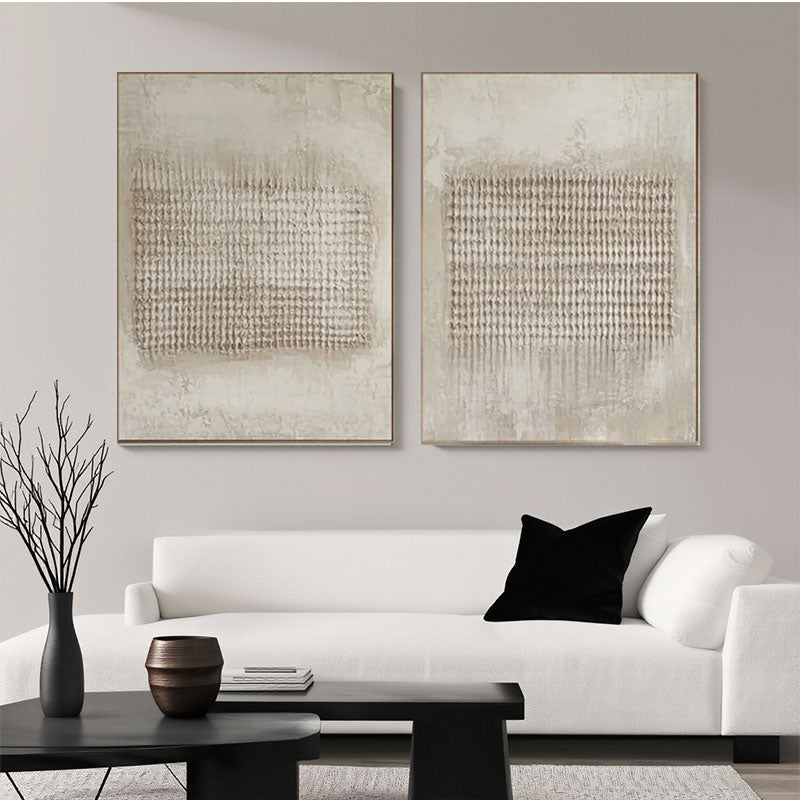 Beige & Brown Abstract Set of 2 #BB155