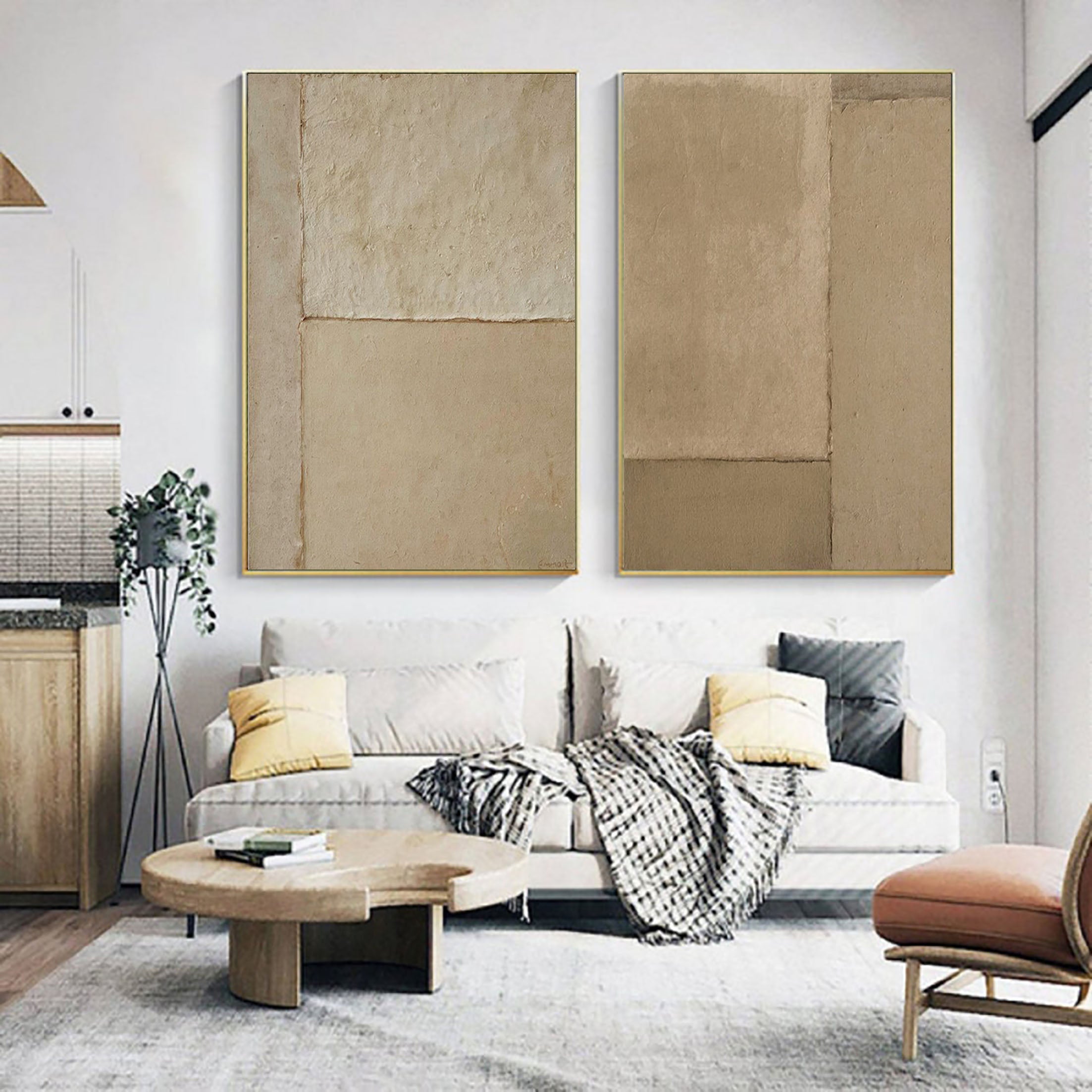 Black White Textured Minimalist Wall Art #MZ046