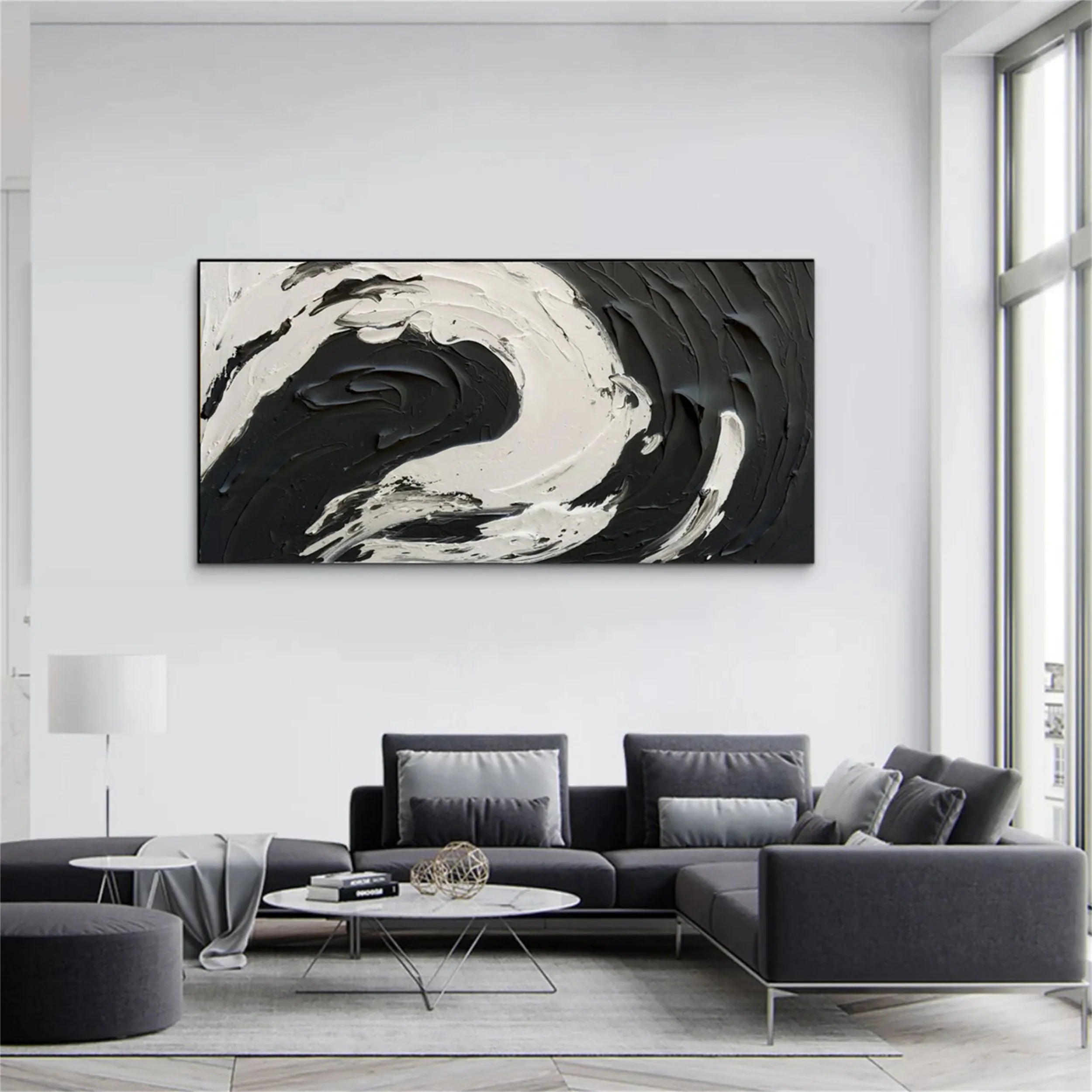 Black Gold Minimalist Textured Painting #MZ053