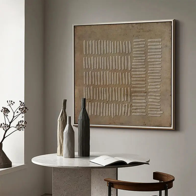 Black Minimalist Textured Painting Canvas #MZ025