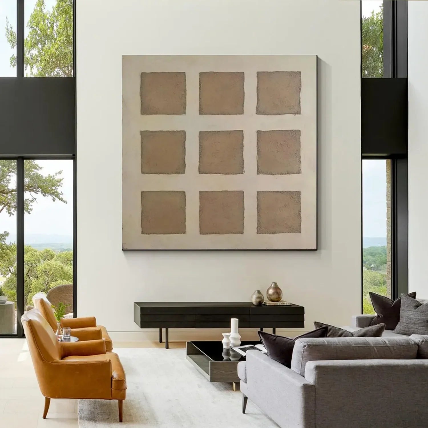 Black Minimalist Textured Painting #MZ138