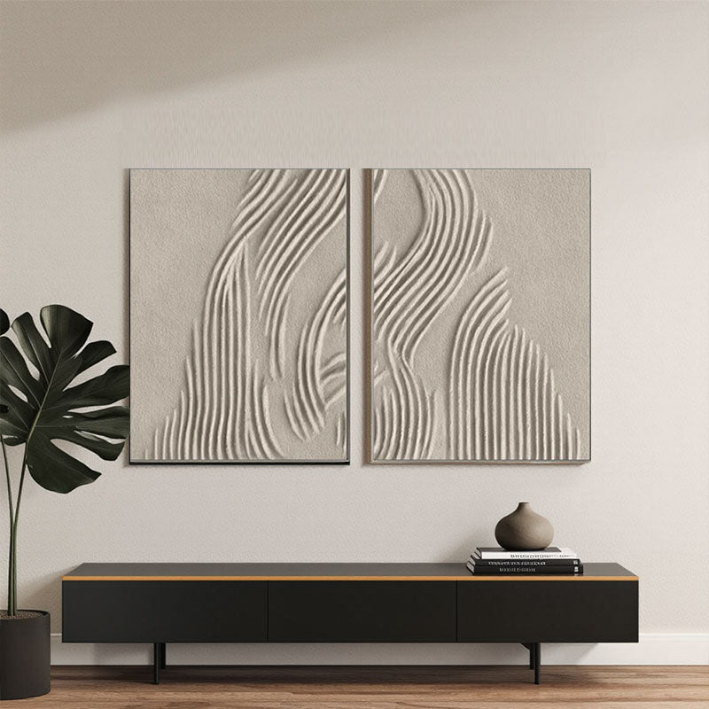 Beige & Brown Abstract Set of 2 #BB146