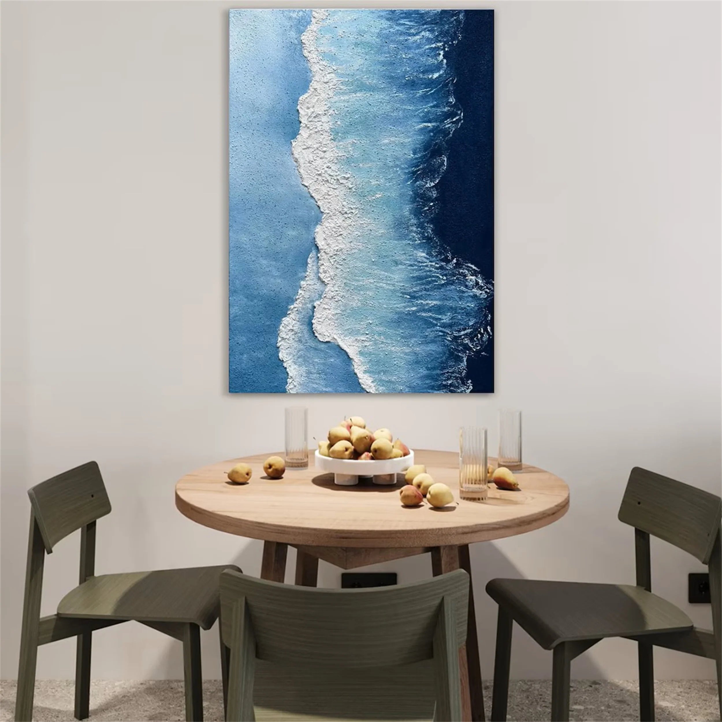 White Minimalist Textured Painting Canvas #MM193