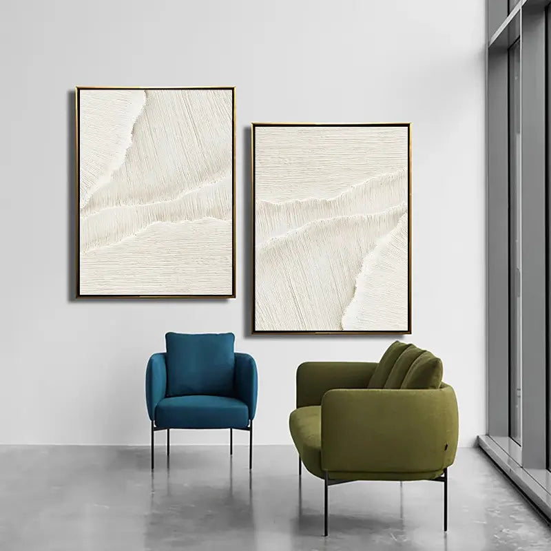 Plaster Art Minimalist Textured Paintings Set of 2 #MM057