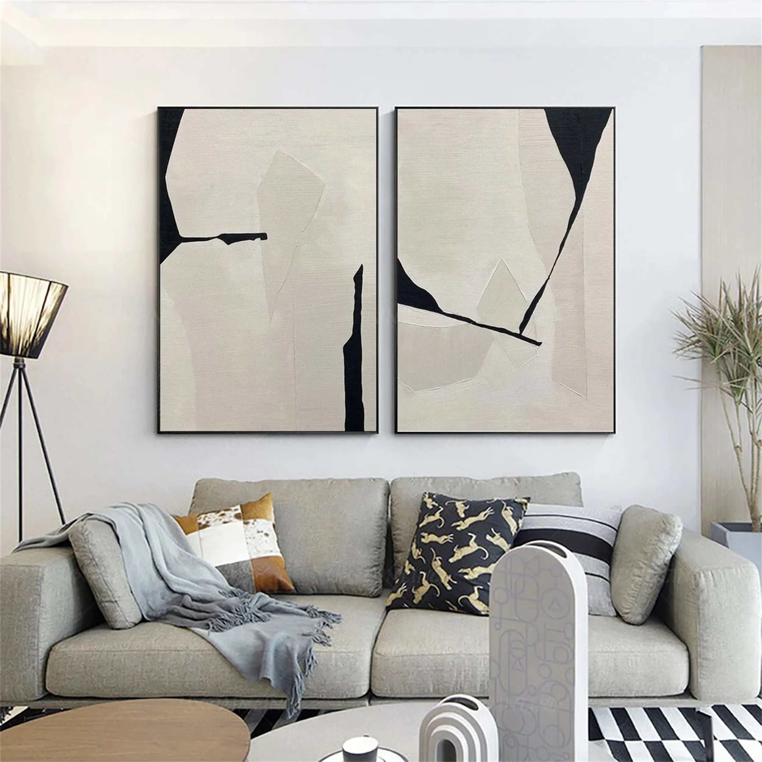 White Minimalist Textured Painting Canvas #MM204