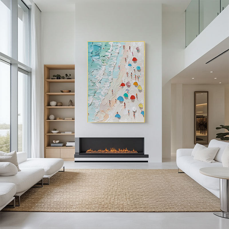 Seascape and Snowy Peak Painting #SP022