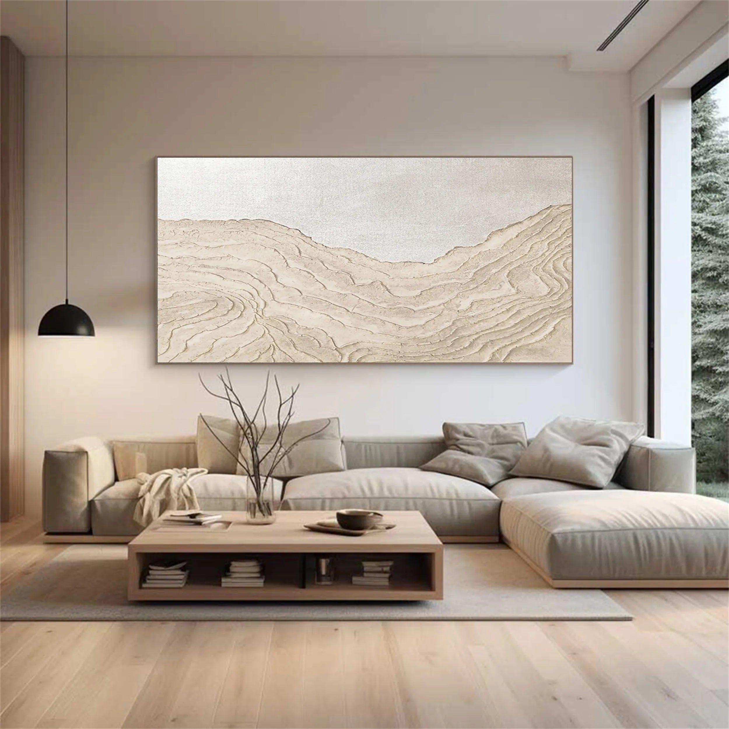 White Minimalist Textured Painting Canvas #MM195