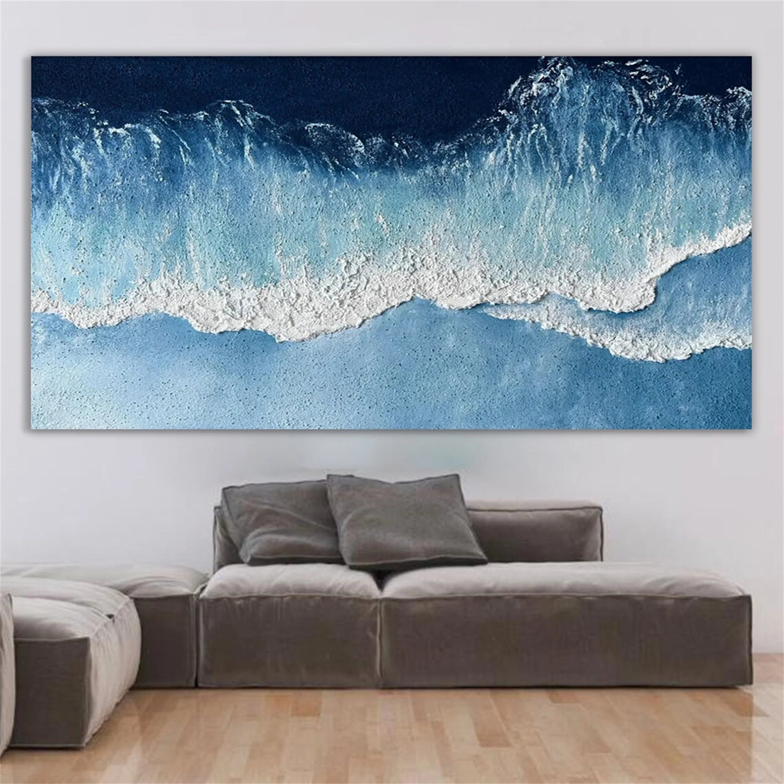 White Minimalist Textured Painting Canvas #MM193
