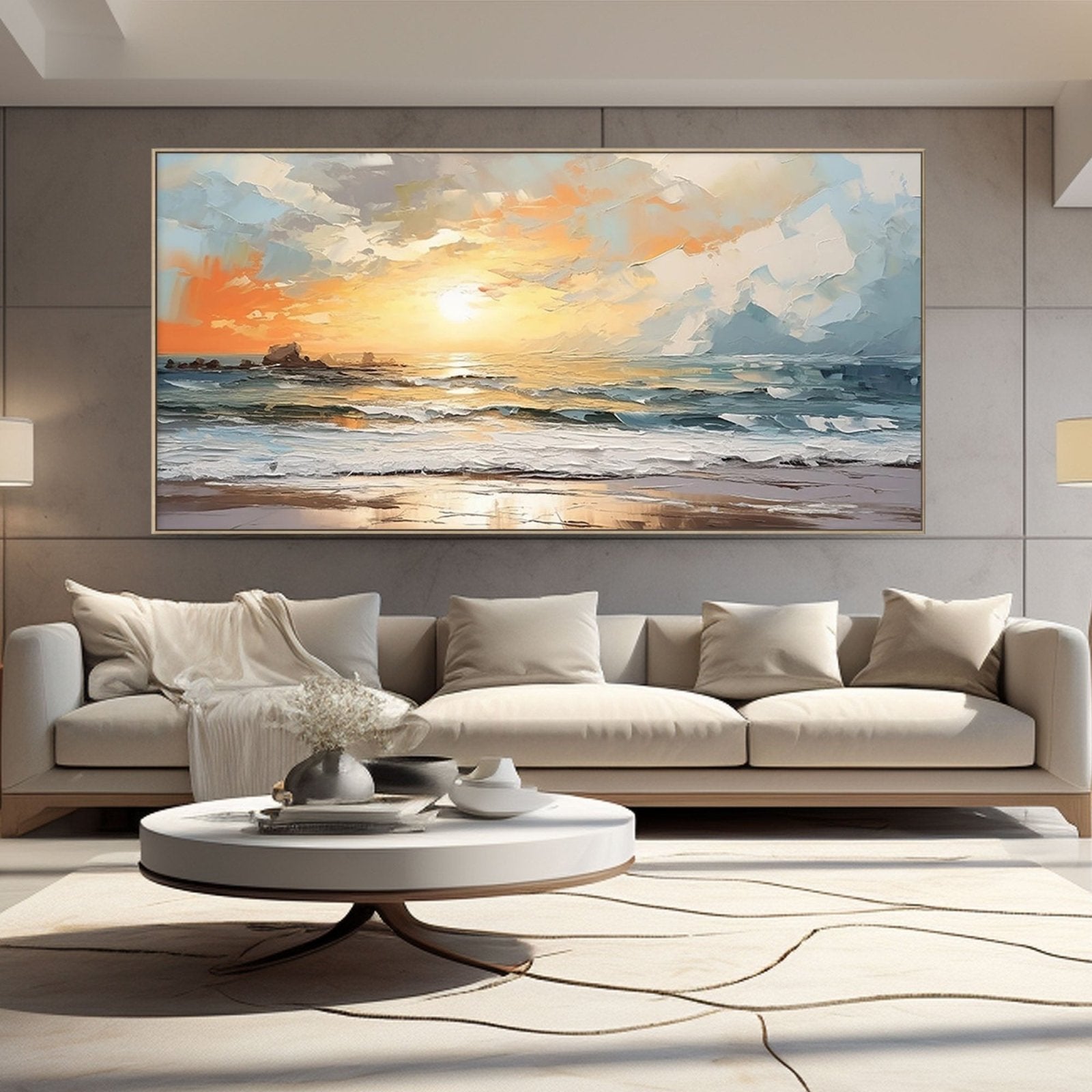 Abstract Painting "Éveil Marin"
