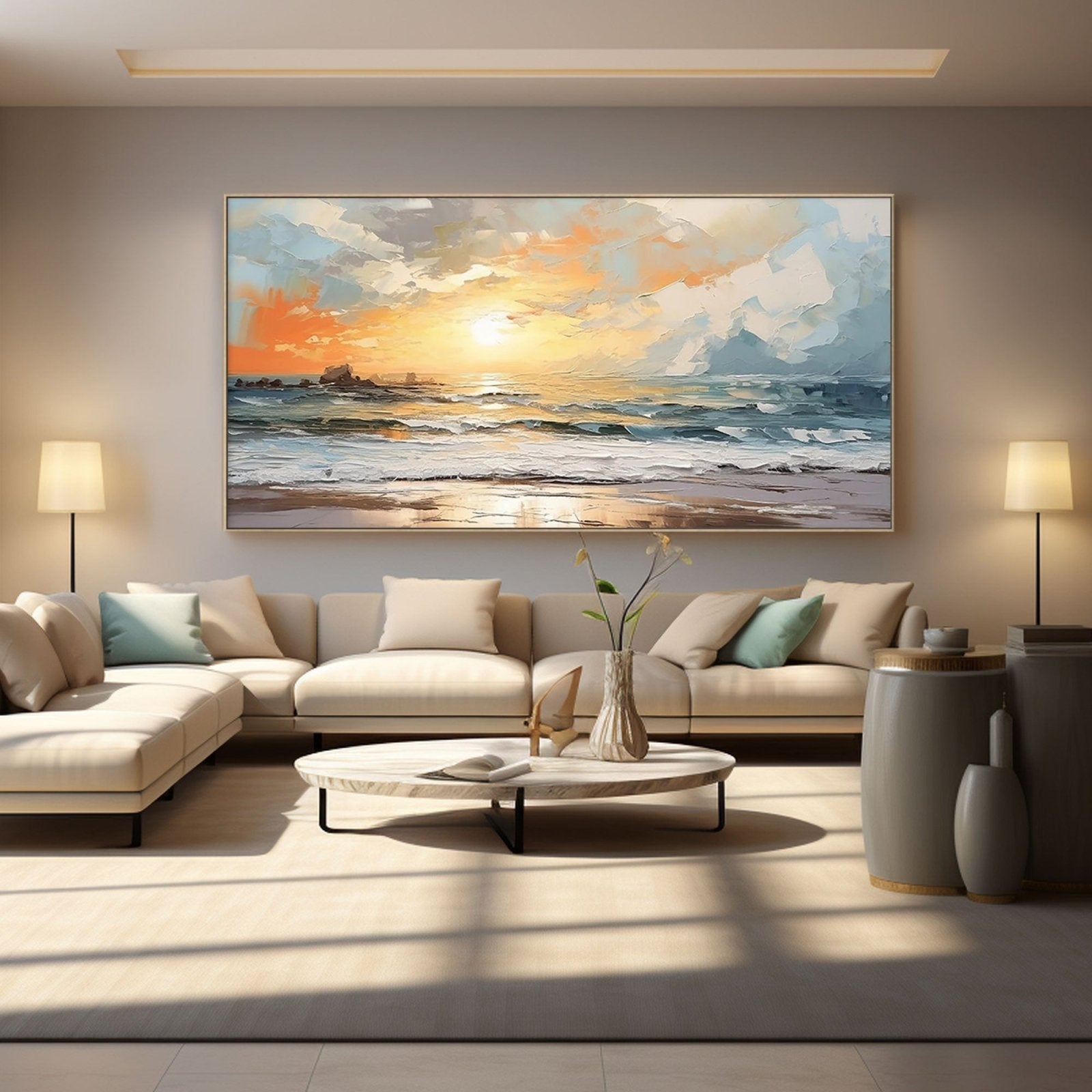 Abstract Painting "Éveil Marin"