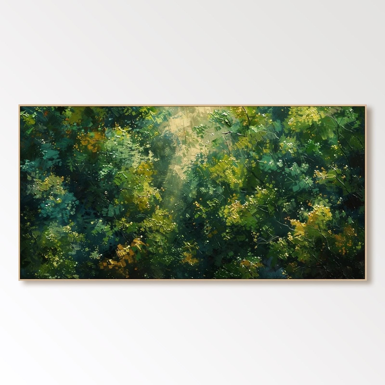 Abstract Painting "Lumière à Travers les Feuilles"