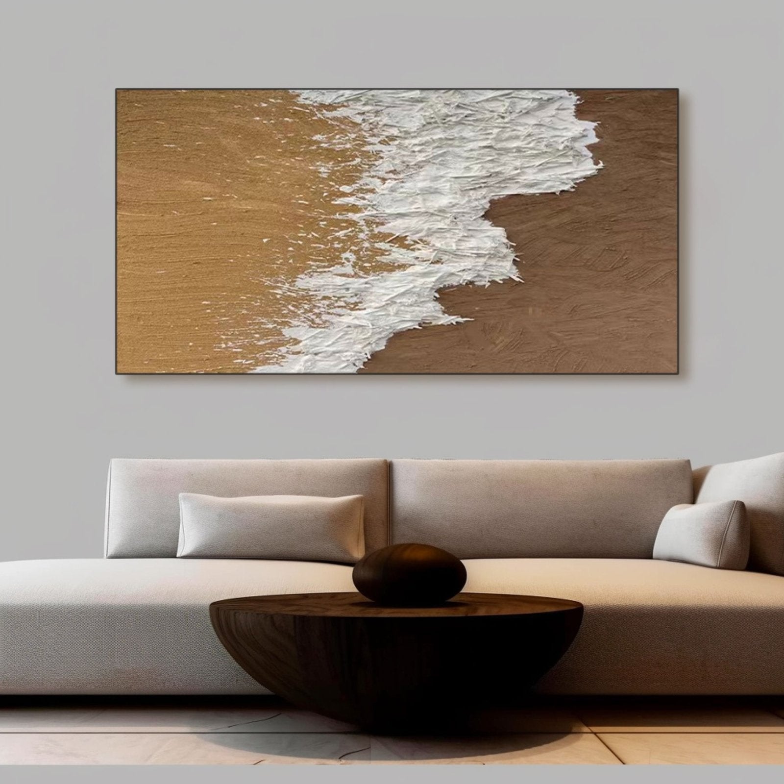 Abstract Plaster Wall Art  "Sandy Surge"