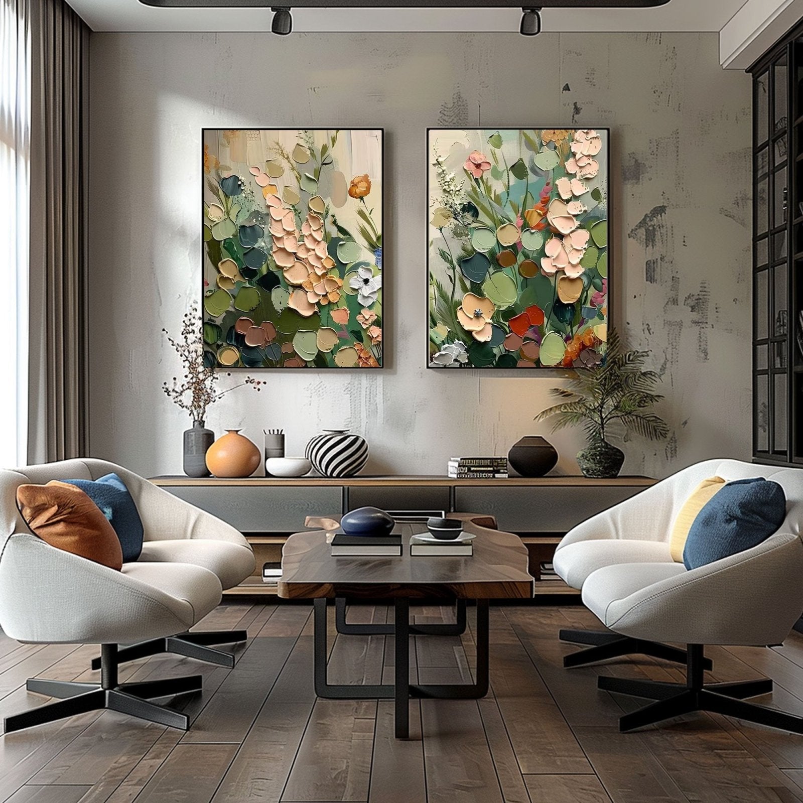 Colorful Painting "Jardín Interior”