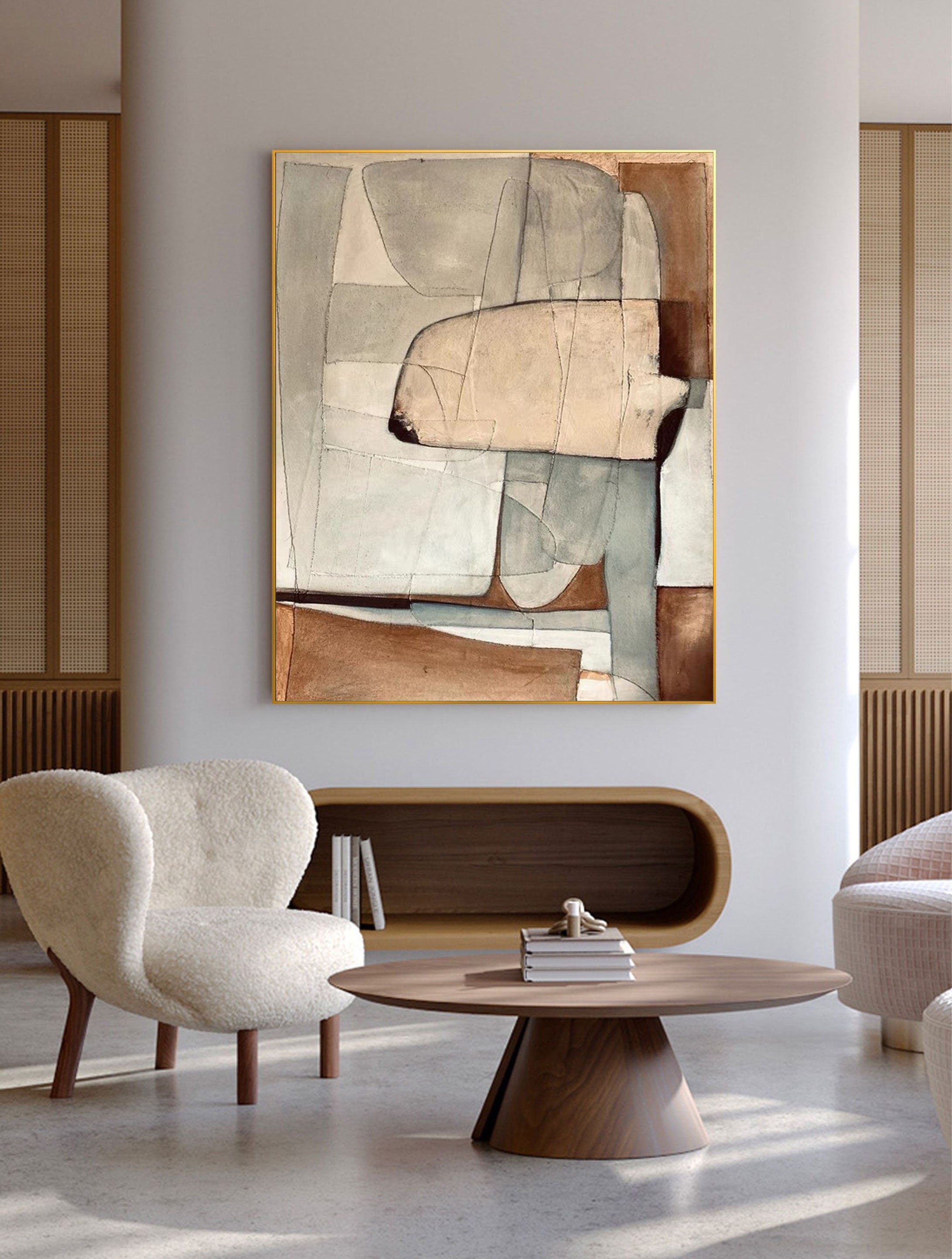 Beige & Brown Abstract #BB024