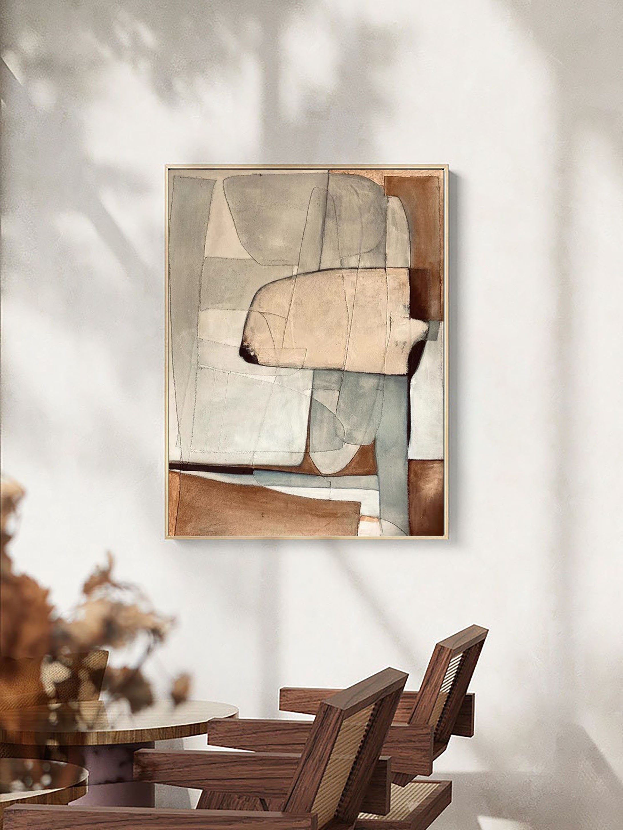 Beige & Brown Abstract #BB024