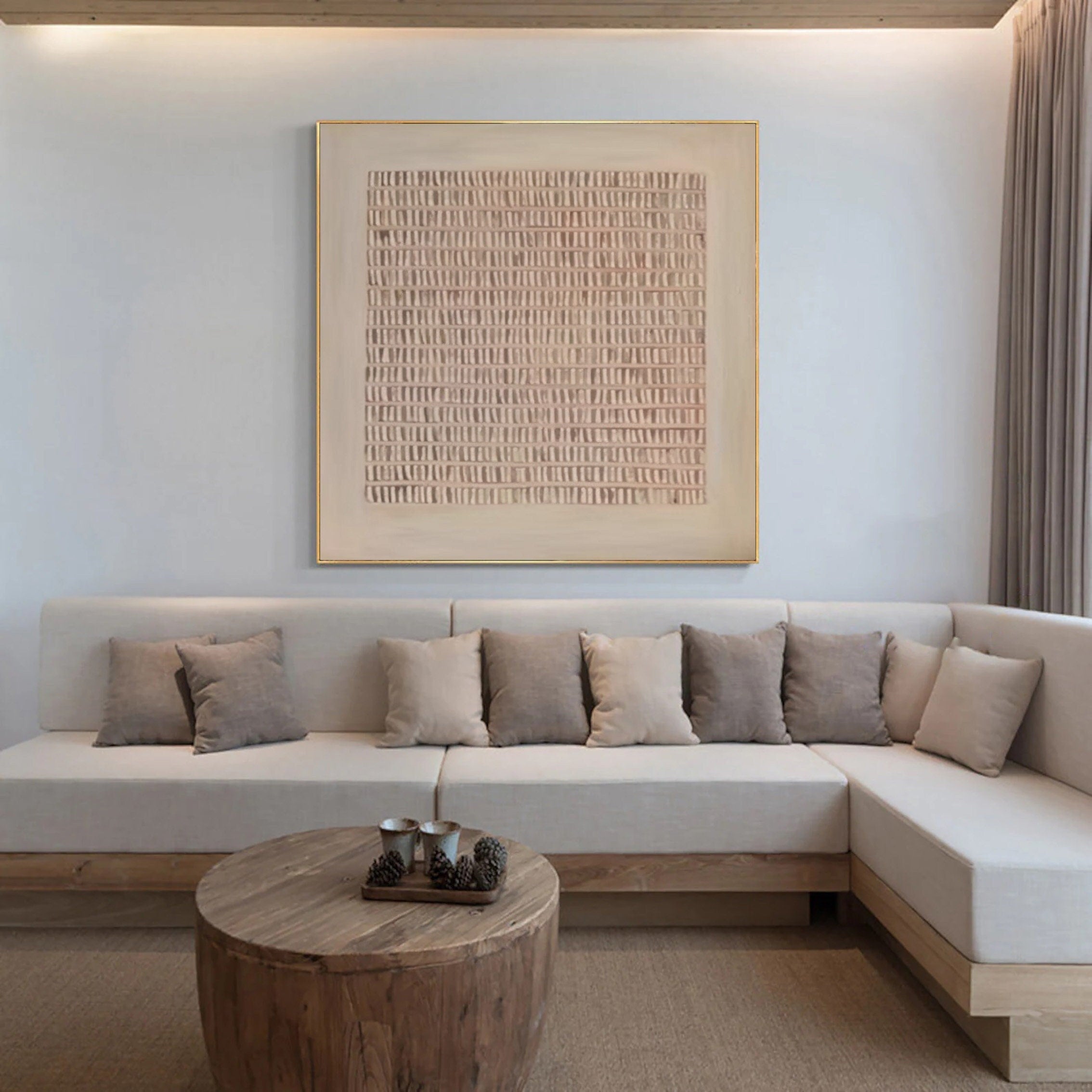 Black Plaster Art Minimalist Textured Painting #MZ035