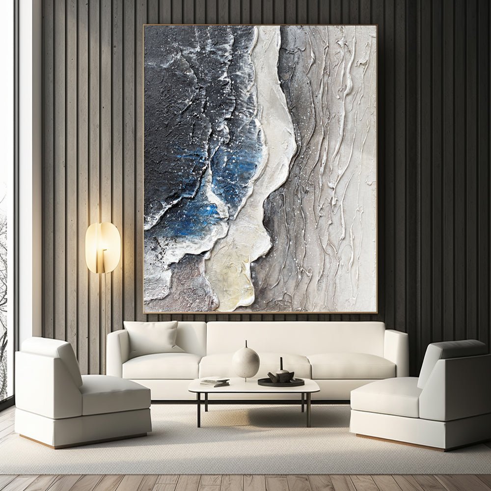 Plaster Painting "Moonlit Shores"
