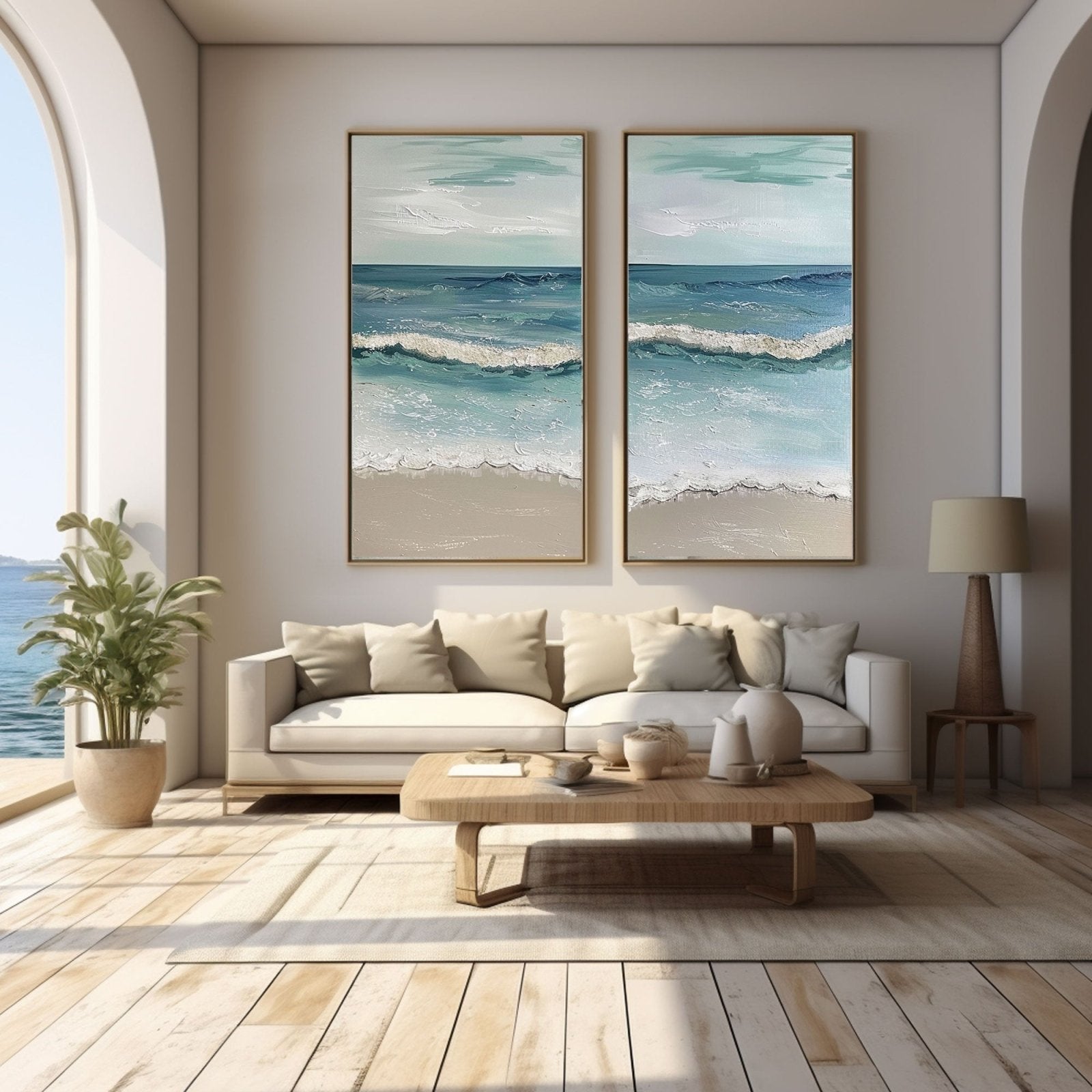 Plaster Painting  "Ocean's Serenity"