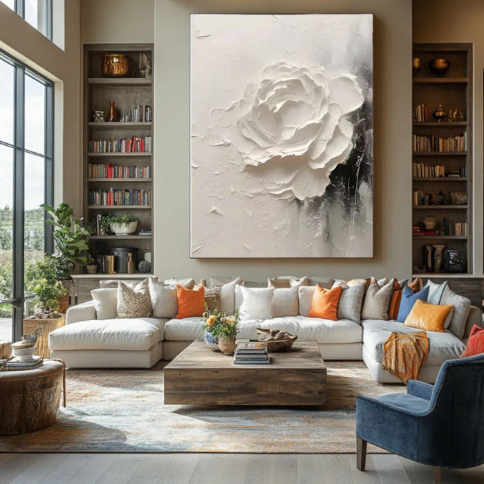 Plaster Painting "Rose de Silence"