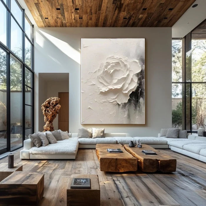 Plaster Painting "Rose de Silence"