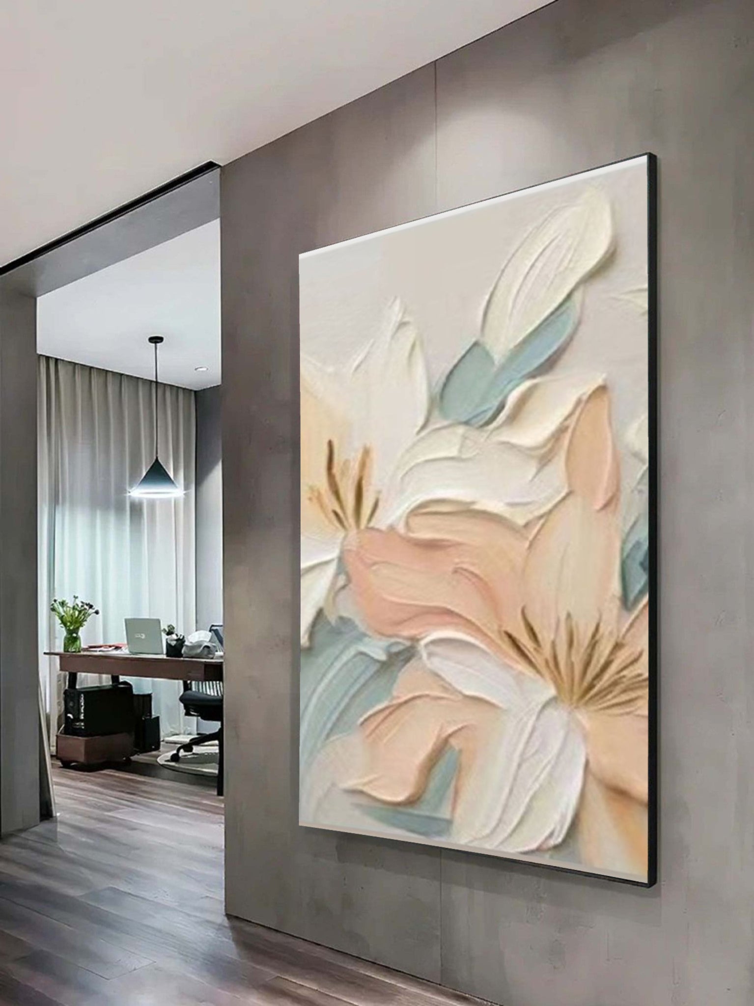 Plaster Painting  "Spring's Gentle Awakening"