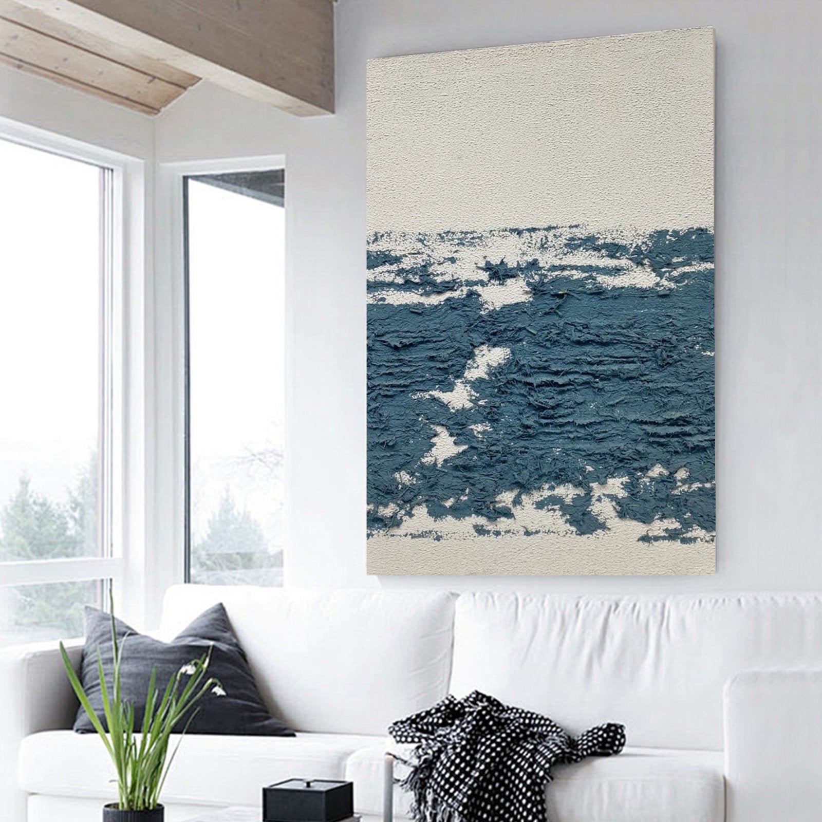 Plaster Textured Painting "Oceanic"