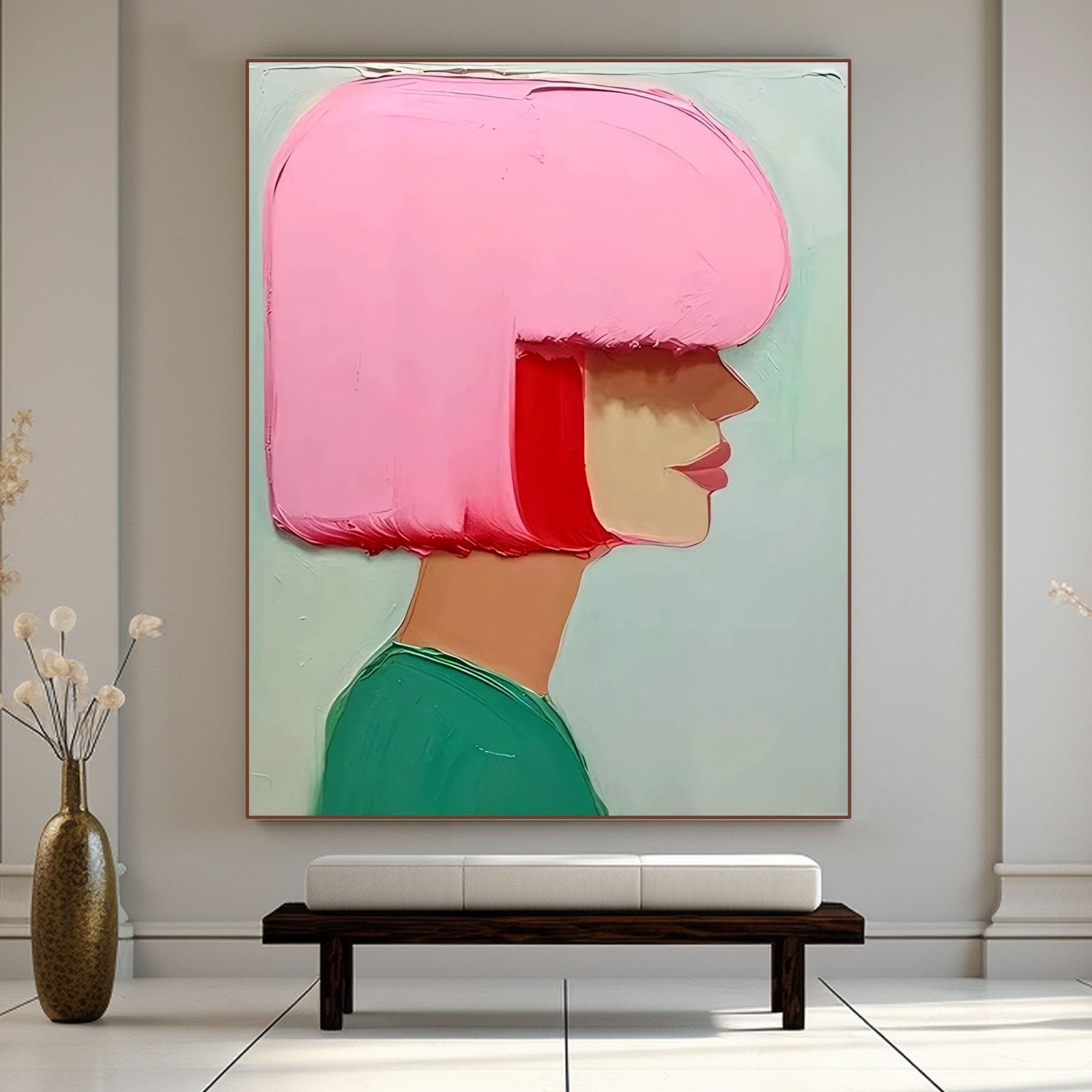 Textured Painting "Rosy Contemplation"