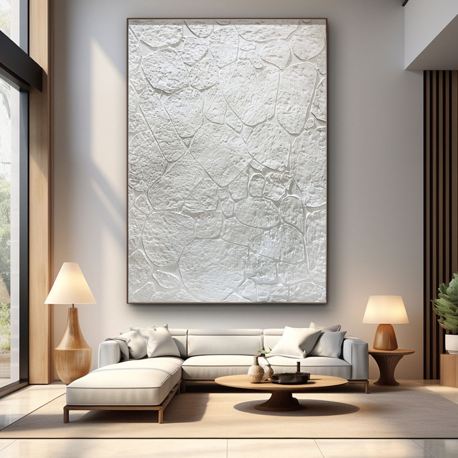 Wabi Sabi Painting "White Rocks“